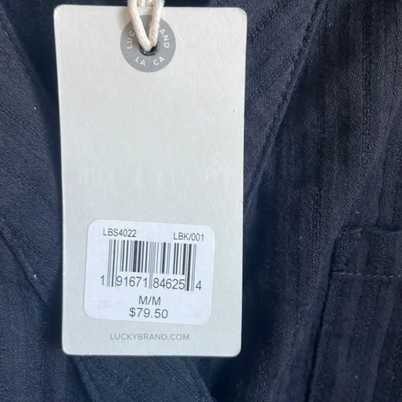 NWT- Lucky Brand Wrap Front Top- Black- M - Picture 4 of 7